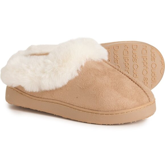 NEW Cuddl Duds Microsuede Faux-Fur Cuff Slippers For Women 925 1s8 - Picture 2 of 9